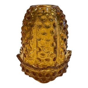 Vintage Amber Hobnail Fairy Lamp